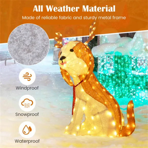 Christmas Dog Decorations With LED Lights, Christmas Decorations