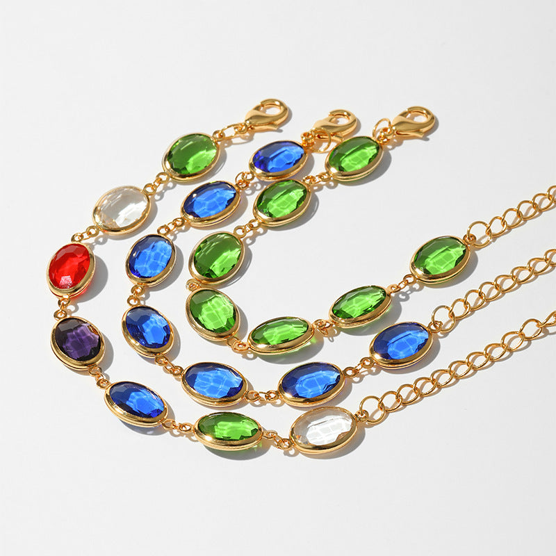 Embroidered Glass Material Light Luxury Temperament Bracelet