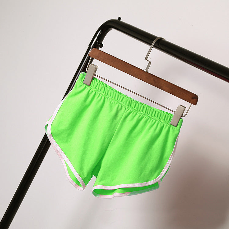 Solid Color Breathable Workout Shorts Women's Candy Color Hot Pants Shorts