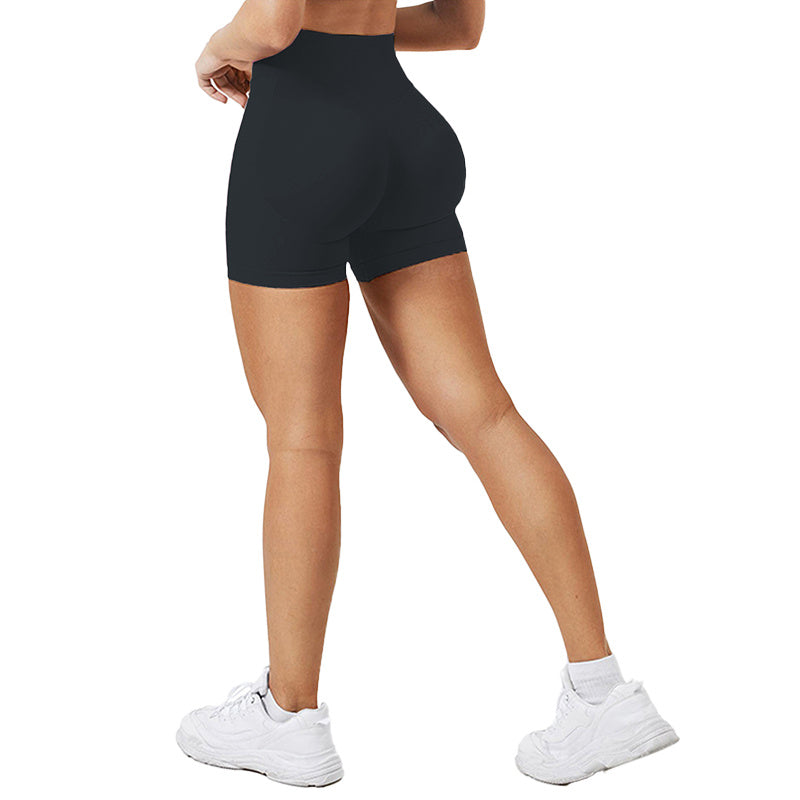 Women's Solid High Waist Sports Shorts, Breathable And Comfortable Tight Shorts With High Elasticity, Fitness Shorts, Women's Sportswear Worn Indoors And Outdoors