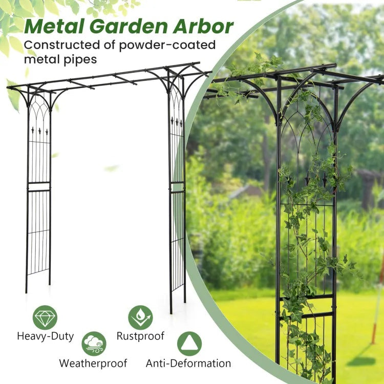 81 Inch Garden Arbor Metal Archway For Climbing Plants