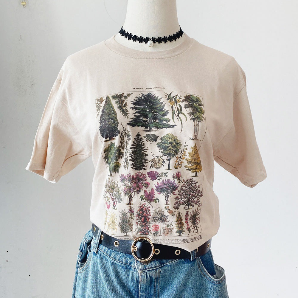 Summer Fashion Unisex Tshirt Vintage Tree Women Tshirts Grap