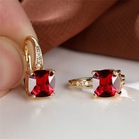 Square Zircon Inlaid Ear Hook Korean Style Fashion All-matching