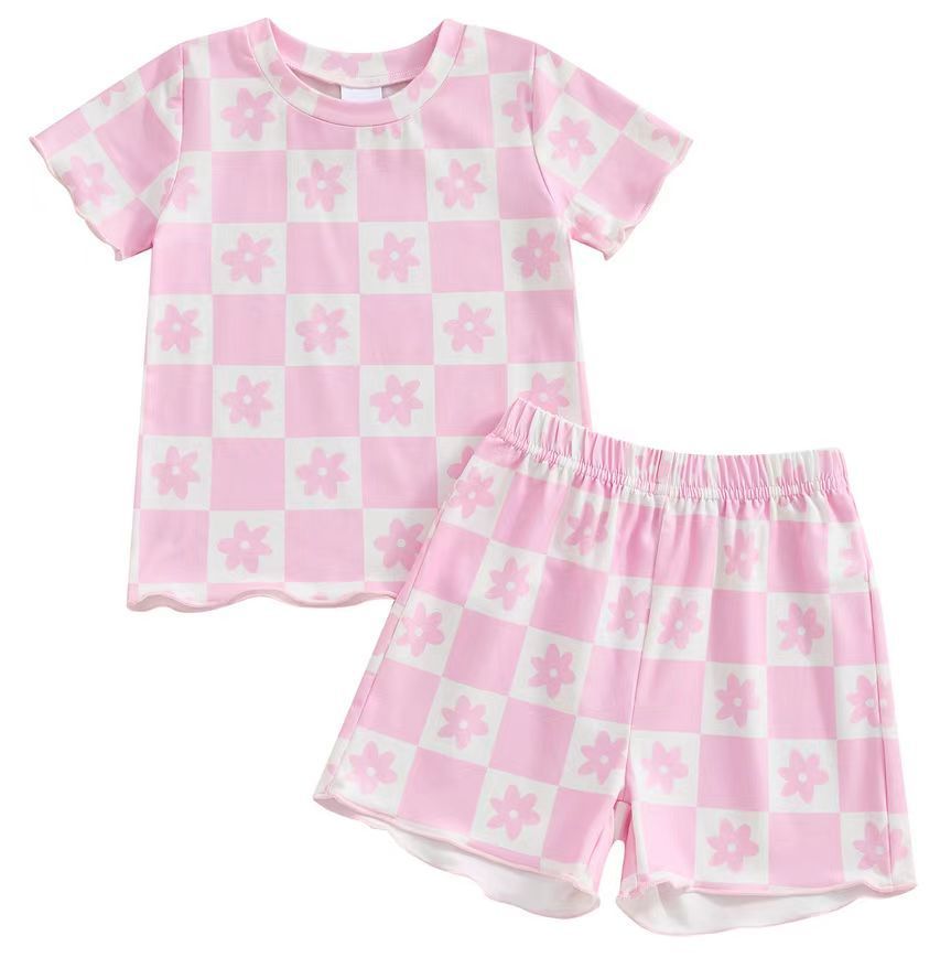 Girls' Printed Tops Casual 2 Pieces Suit