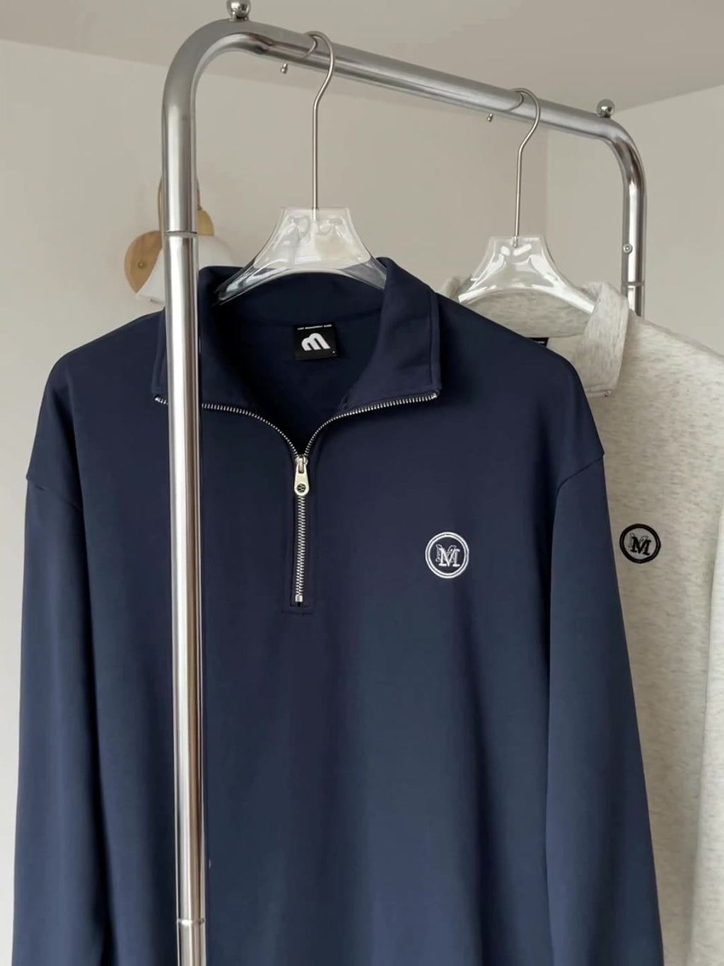 Half-high Neck Zippered Sweater  Pants For Men