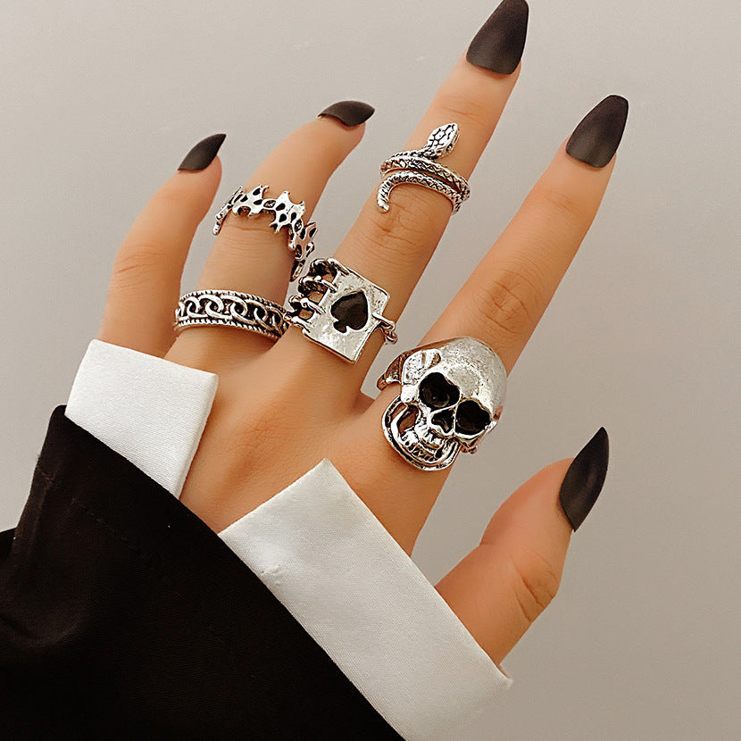 Fashion Personality Butterfly Snake Ring Suit Combination Opening