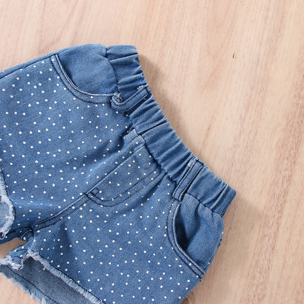 Girls' Tops Denim Shorts Suit