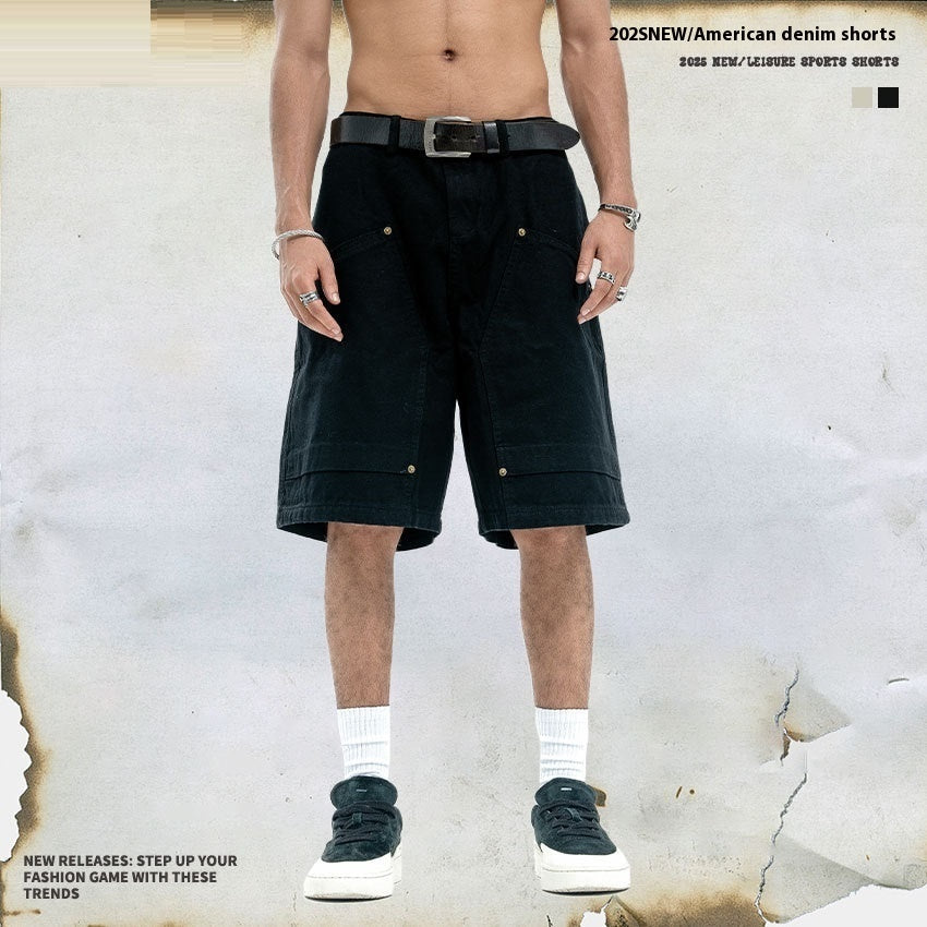 Fifth Pants Pure Cotton Workwear Leisure Shorts For Men