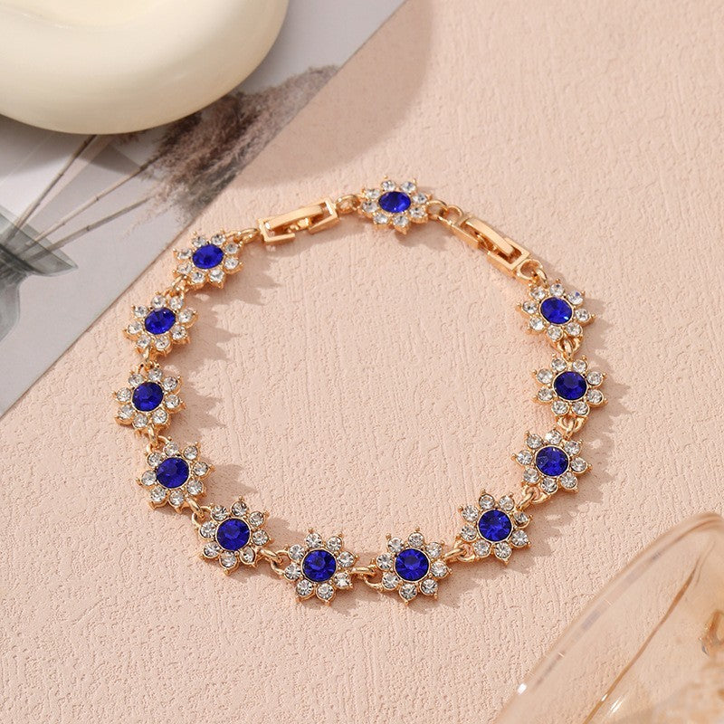 Affordable Luxury Style European And American Colored Gems Bracelet
