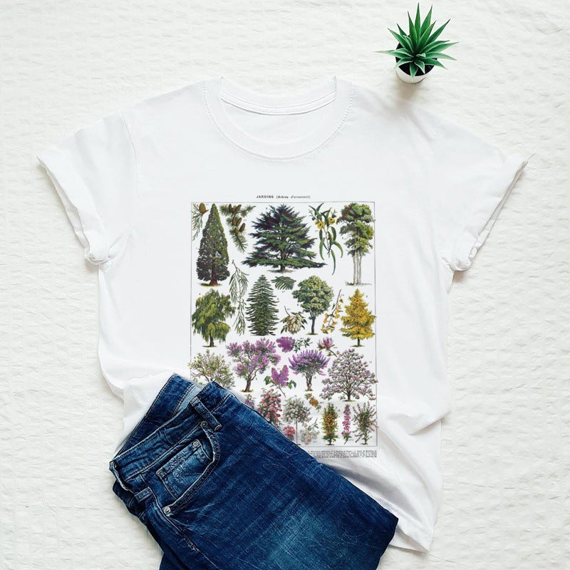 Summer Fashion Unisex Tshirt Vintage Tree Women Tshirts Grap