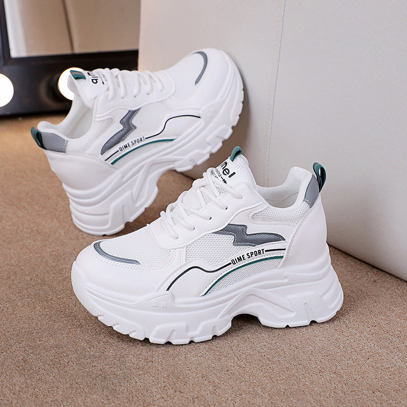 Height Increasing Insole Breathable White Shoes