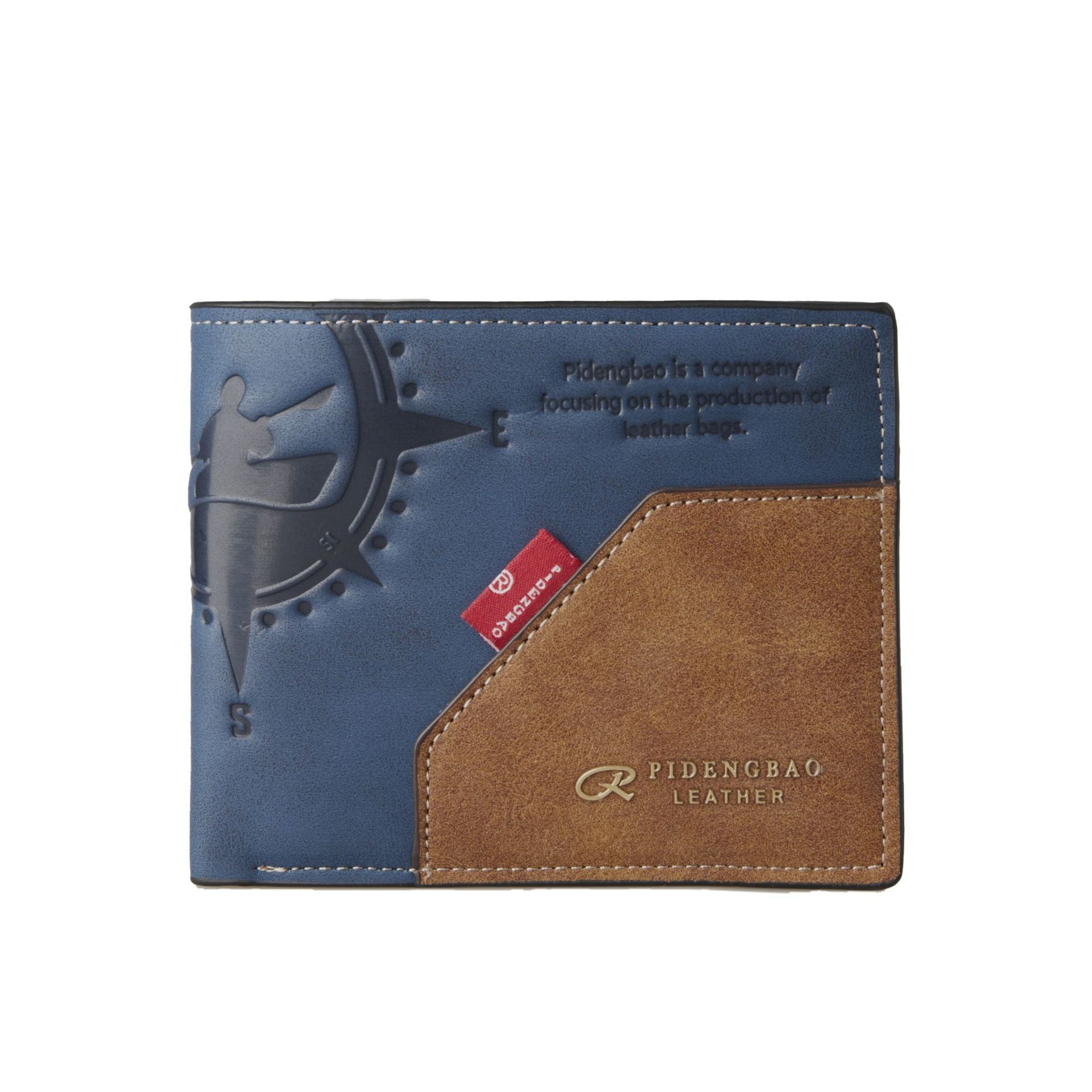 Multi-card-slot Large Capacity Pu Stitching Men's Retro Short Wallet