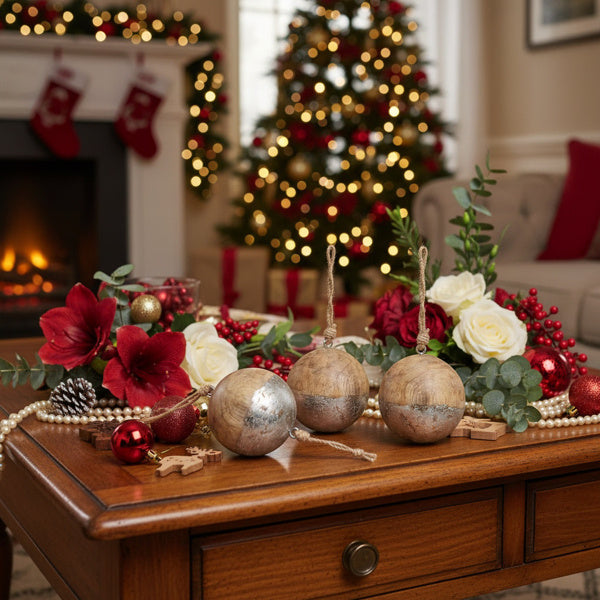 4PCS Set Christmas Hanging Ball Ornaments Wooden Tree Decorations Festive Holiday Party Decor Xmas Tree Accessories FBA Shipment