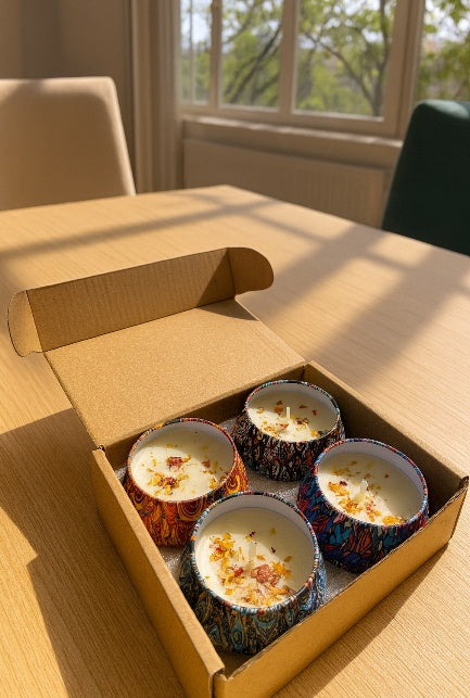 Decorative Floral Scented Tin Candles