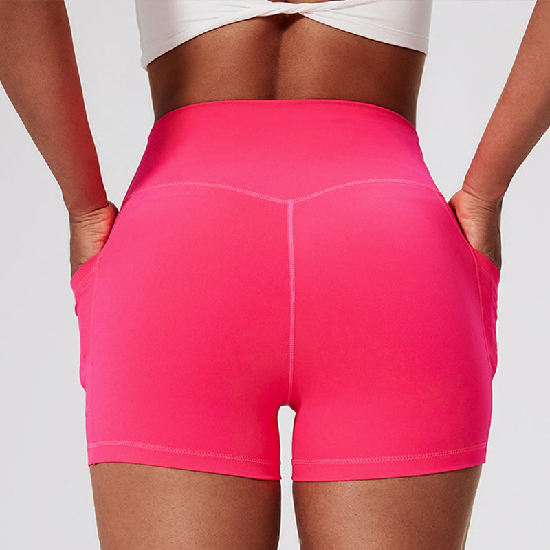 High Waist Compression Shorts Are Suitable For Women, Ideal For Bicycles And Running Shorts, With Two Pockets, Comfortable To Wear And Fashionable In Design, Suitable For Exercise And Daily Wear
