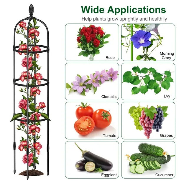 2 Packs Garden Obelisk Trellis 5.9FT Plants Tower For Climbing Plants Flower Vegetable Vine