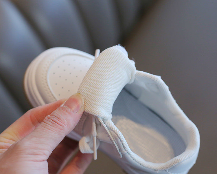 Children's White Shoes Sneakers Lightweight Non-slip Boys Casual Soft Bottom Baby Sneakers