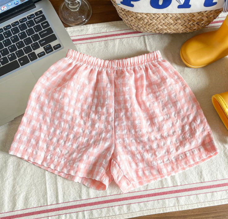 Fashion Personality Girls' Shorts Versatile Lattice