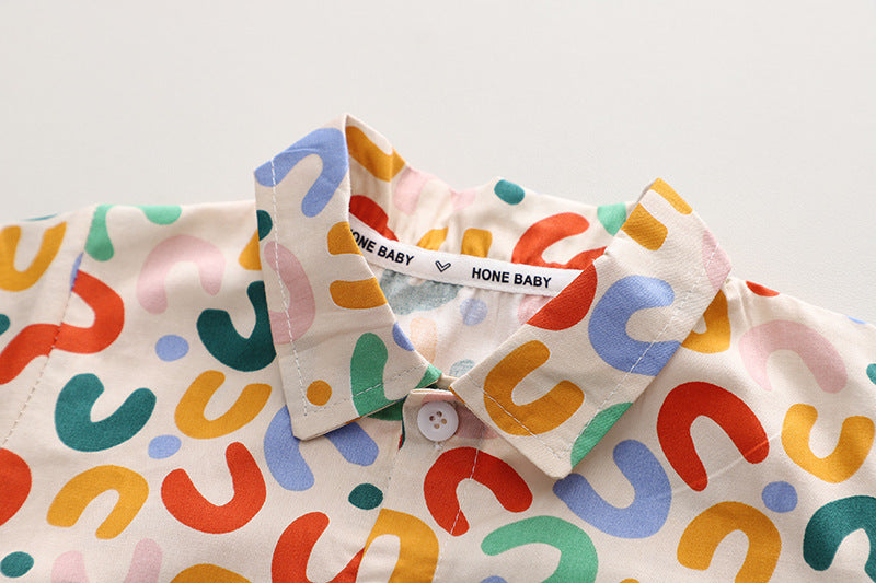 Boy Summer Clothing Shirt And Shorts Suit