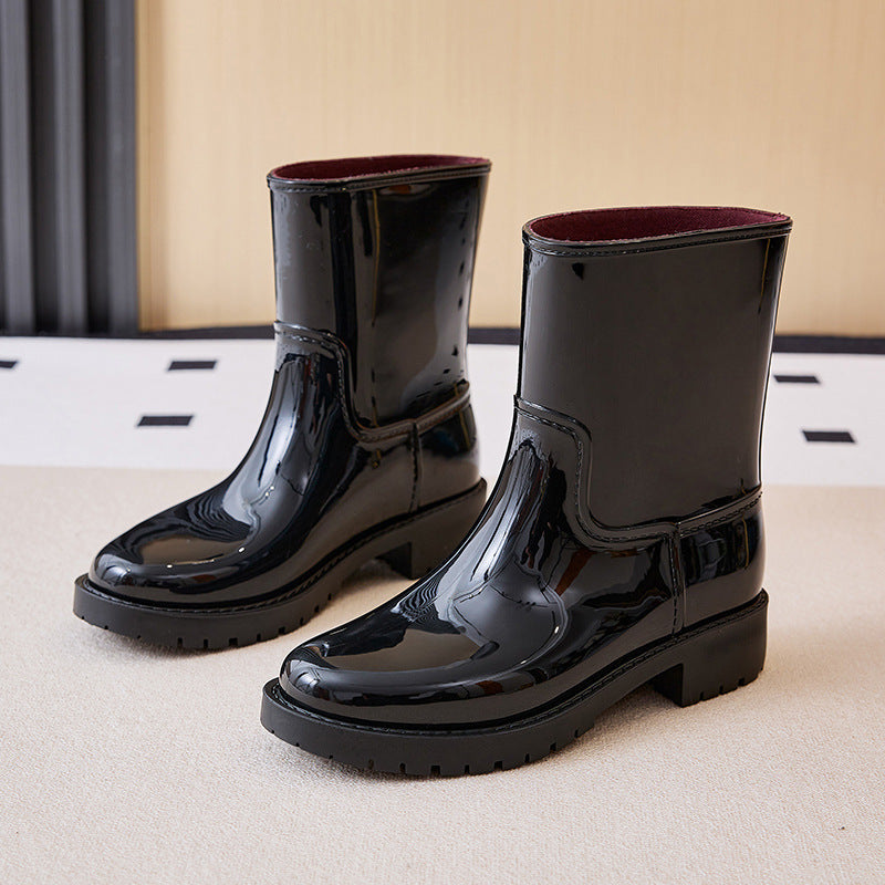 Women's Mid-High Tube Fashion Waterproof Shoes