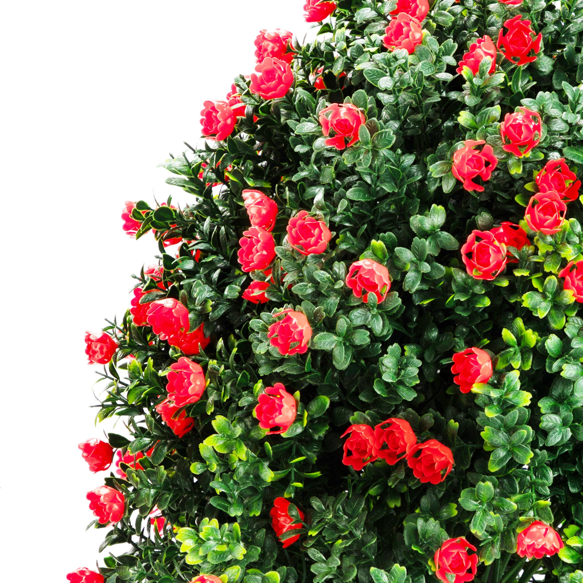 2pcs 21  6  Artificial Rose Topiary Trees, UV Resistant Faux Plants - Red