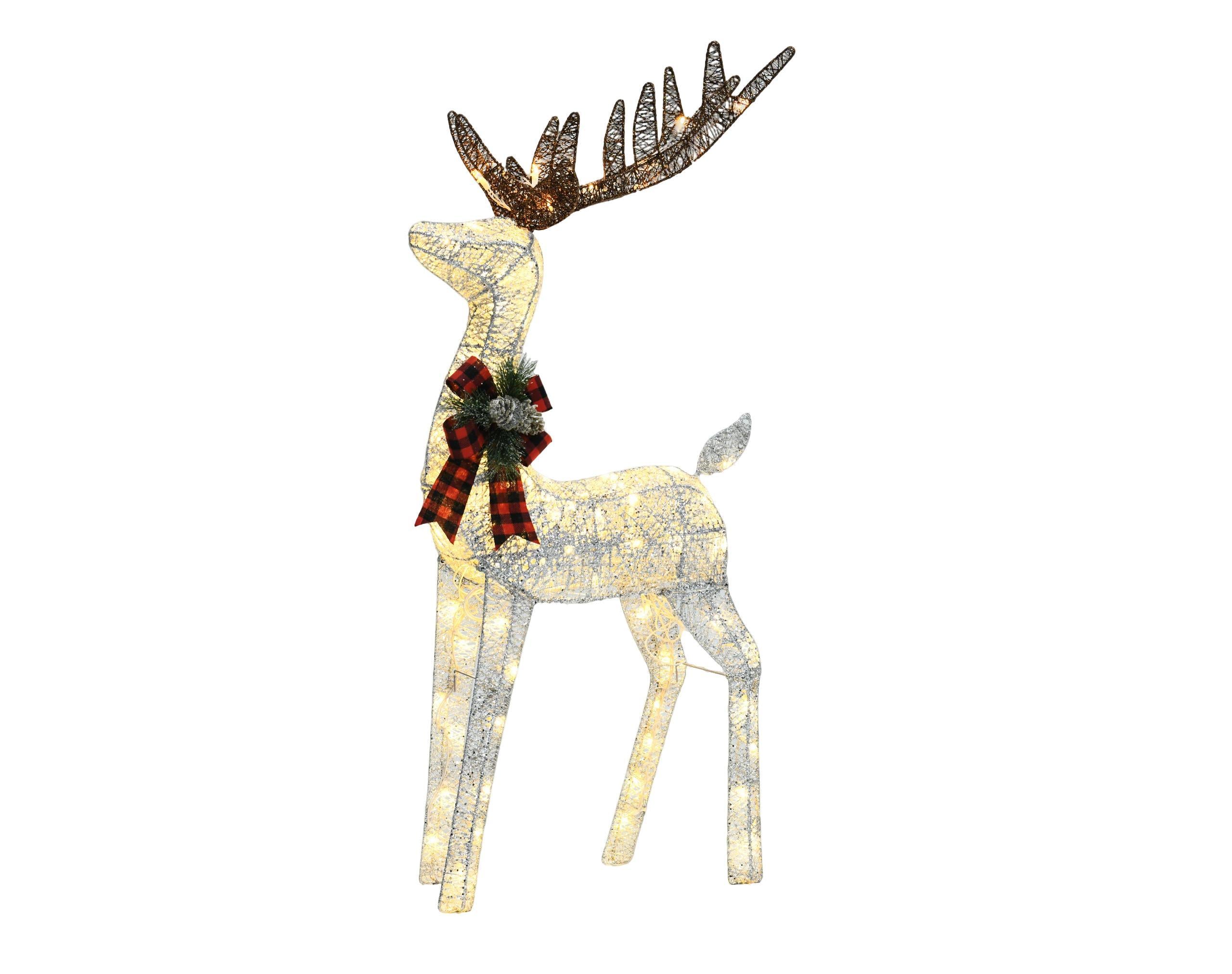 48-inch Christmas Reindeer And 38-inch Sleigh Decorations Create A Festive Atmosphere, Suitable For Indoor And Outdoor Scenes, A Must-have For Christmas