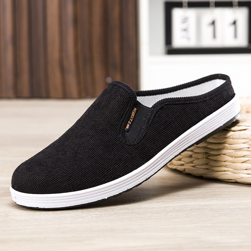 Casual Breathable All-match Sneakers Slip-on Heel-free Half Support Non-slip Men's Shoes