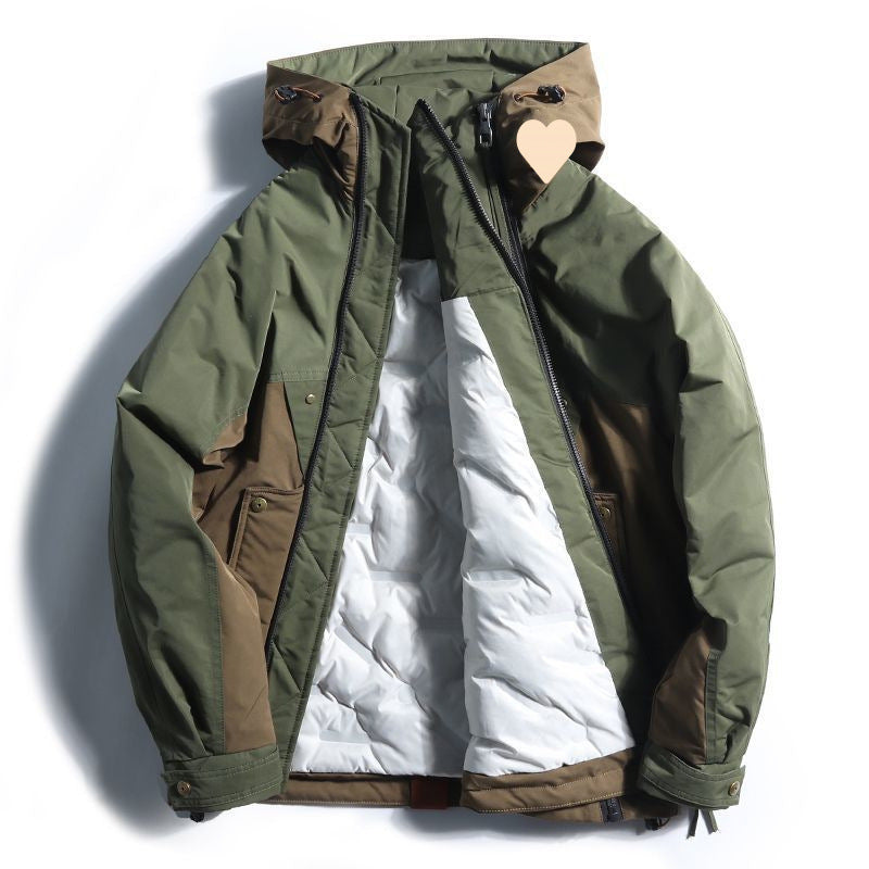 Double Zipper Design Trendy Casual Down Niche Warm Jacket