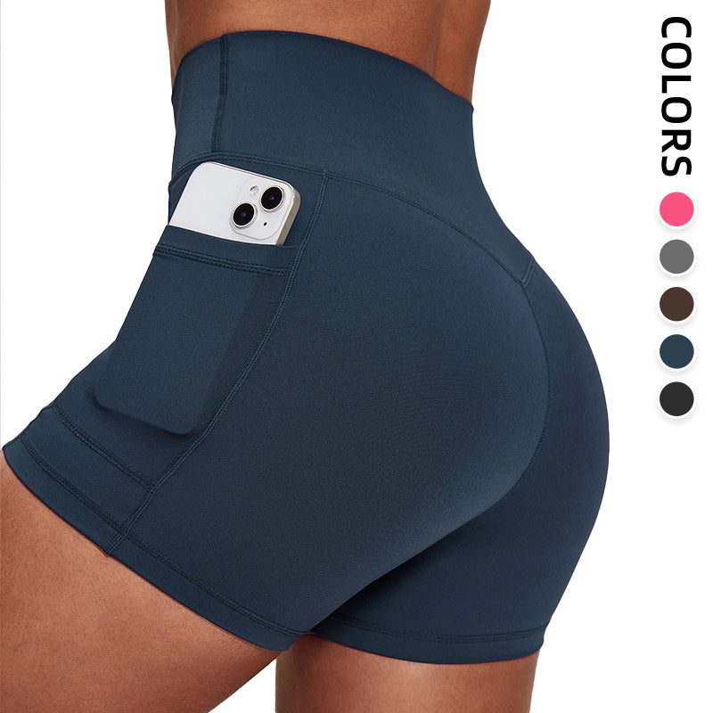 High Waist Compression Shorts Are Suitable For Women, Ideal For Bicycles And Running Shorts, With Two Pockets, Comfortable To Wear And Fashionable In Design, Suitable For Exercise And Daily Wear