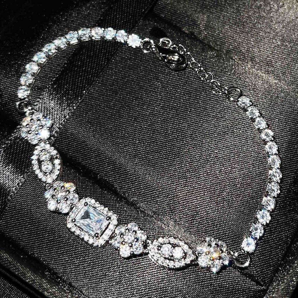 Women's S925 Sterling Silver-plated Diamond Bracelet