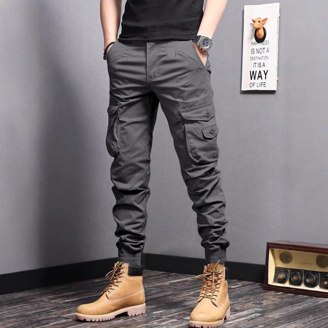 New Summer Casual Drawstring Workwear Pants Men