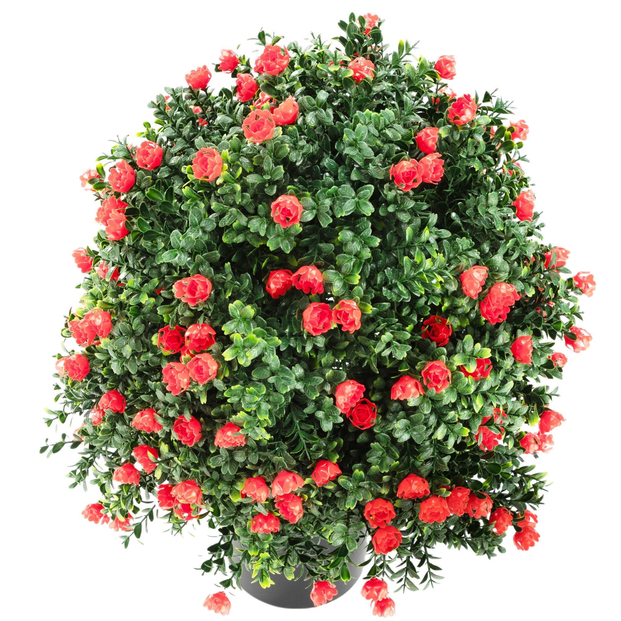 2pcs 21  6  Artificial Rose Topiary Trees, UV Resistant Faux Plants - Red