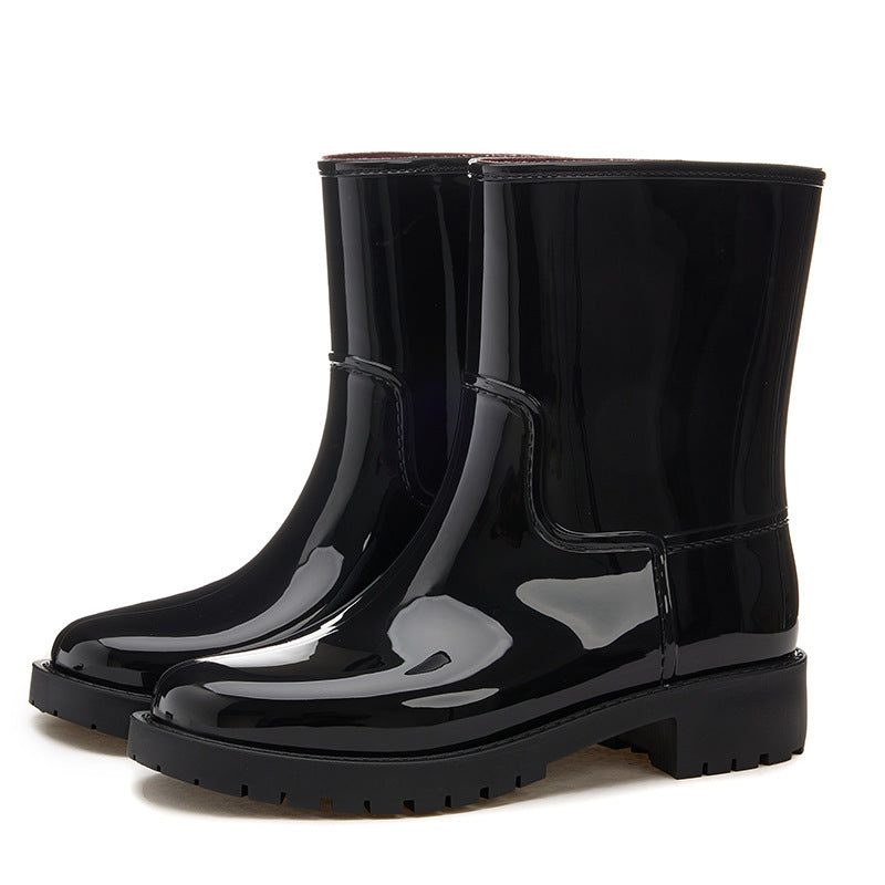 Women's Mid-High Tube Fashion Waterproof Shoes