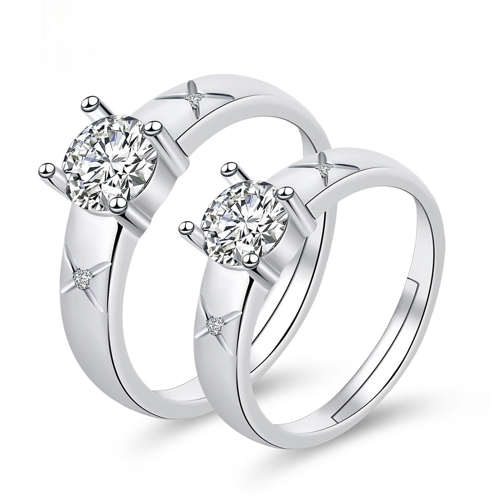 Moissanite Engagement Couple Couple Rings