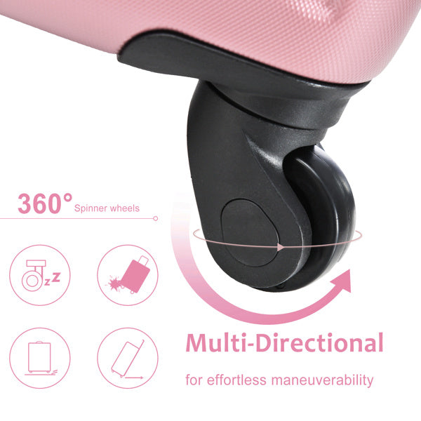 20-Inch Hardshell Carry-On Luggage, Lightweight Durable ABS Suitcase With Spinner Wheels, Built-in TSA Lock, 2 Packing Cubes