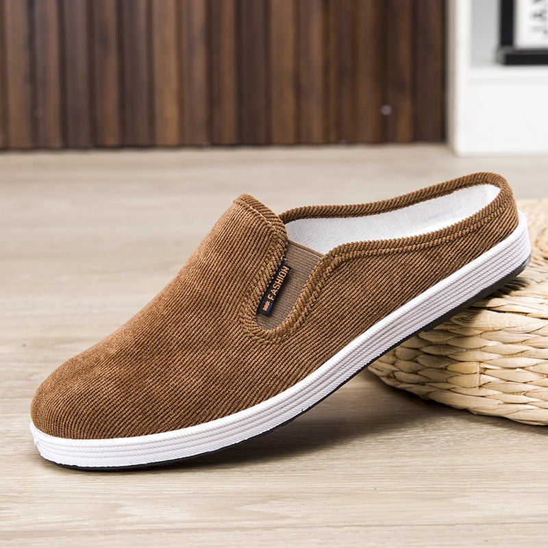 Casual Breathable All-match Sneakers Slip-on Heel-free Half Support Non-slip Men's Shoes