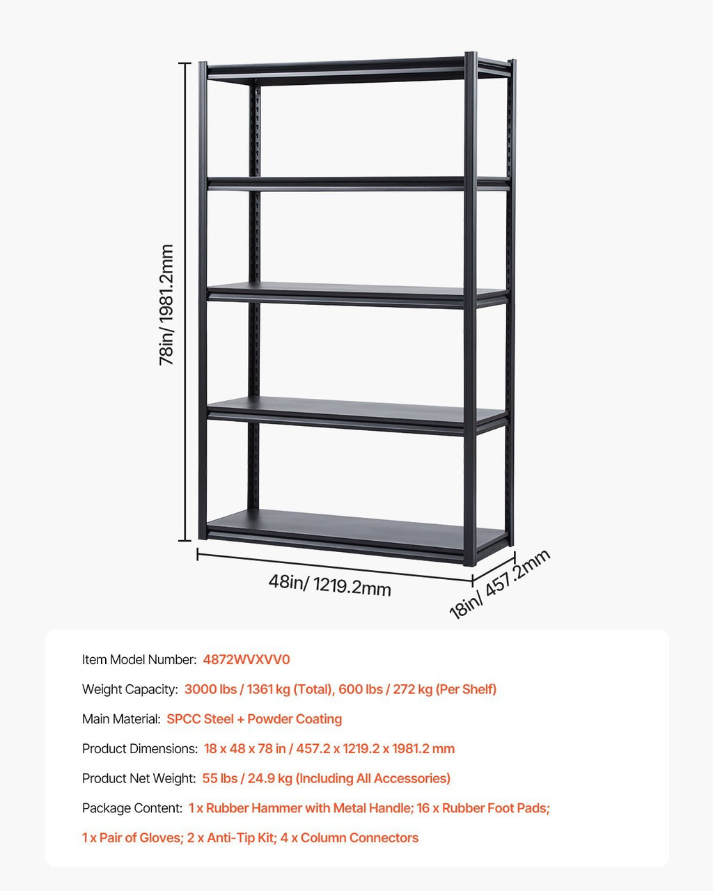 Storage Shelves5-tier Garage Storage Shelving