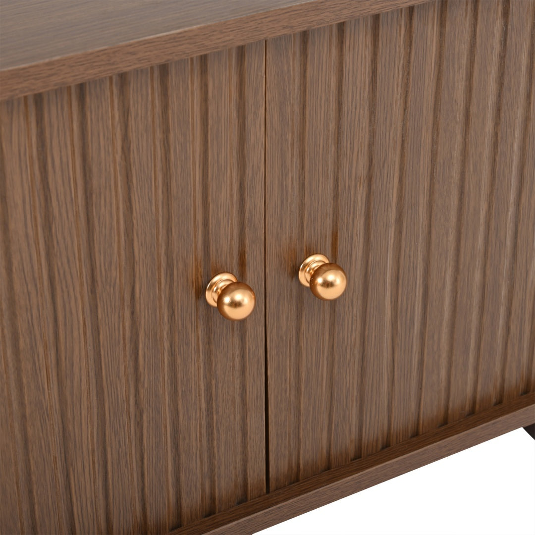 Oval Coffee Table With 2 Sliding Doors, Rounded Corners,Hidden Compartment Center Table, Sofa Table With Storage Space, Side Table With Central Open Storage Area,100X50X40cm,Oak Color,MDF