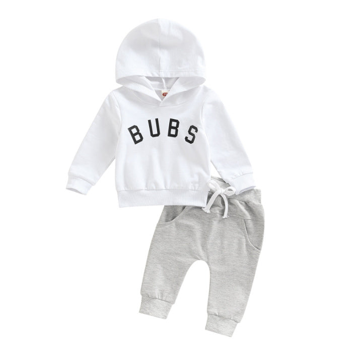 Boys' Letter Printed Hoodie Trousers Suit