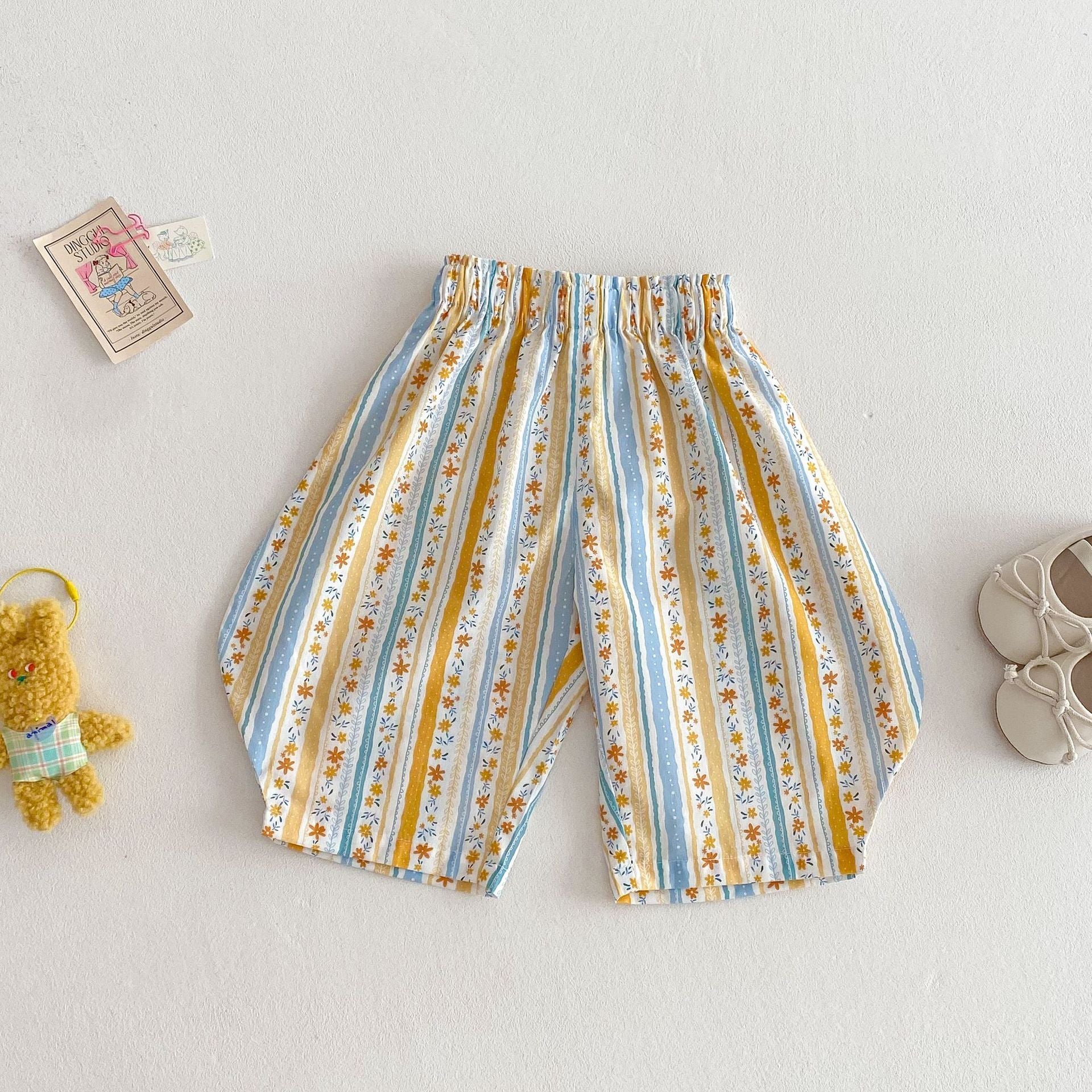 Girls' Anti-mosquito Pants Striped Floral Casual Pants