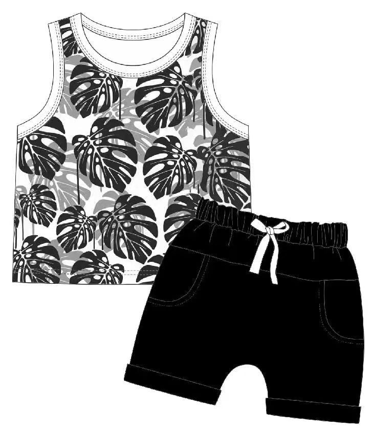 Boy Baby Printed Vest Shorts Two-piece Set