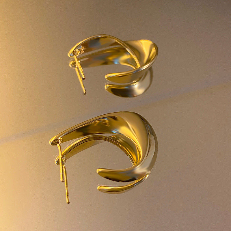 Metal Twisted Design Sense Earrings