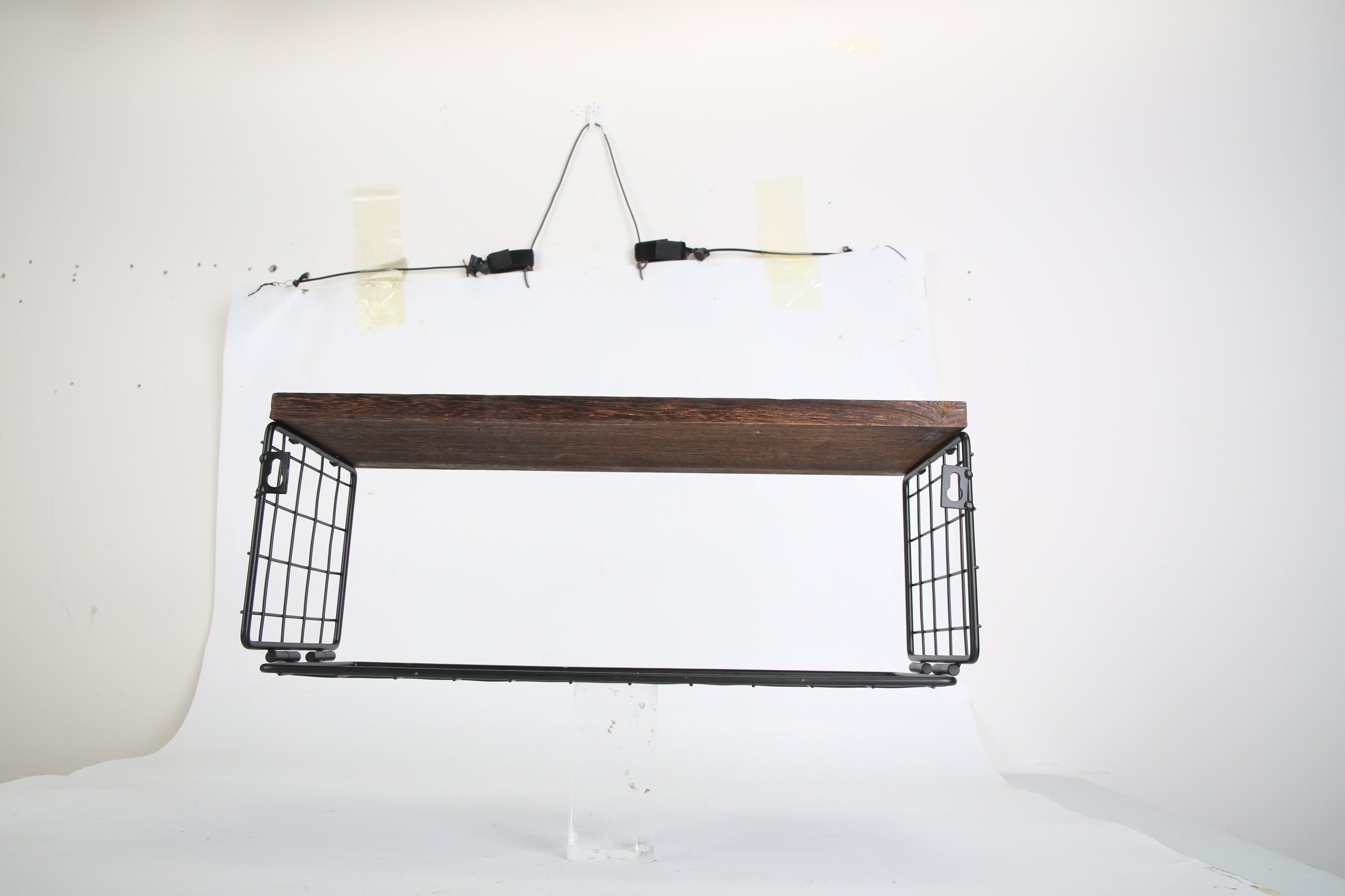 2 In 1 Floating Shelves Wall Mounted With Storage Basket Bathroom Shelves Over Toilet Wooden Shelves For Bedroom Living Room Kitchen Office Wall Decor Plants