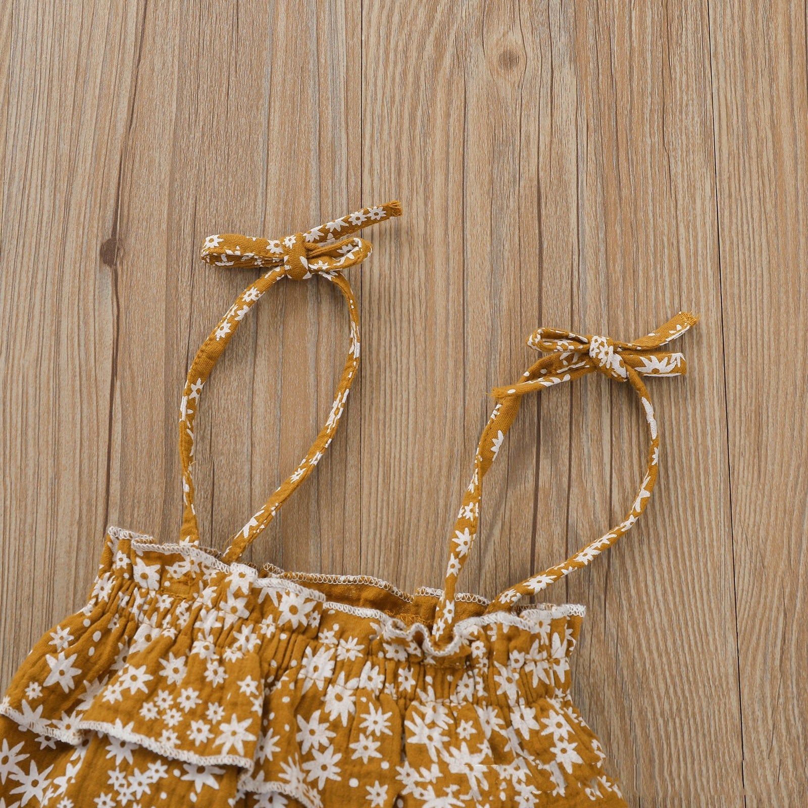 Girls' Lace-up Summer New Baby Tank Tops Crawling Suit