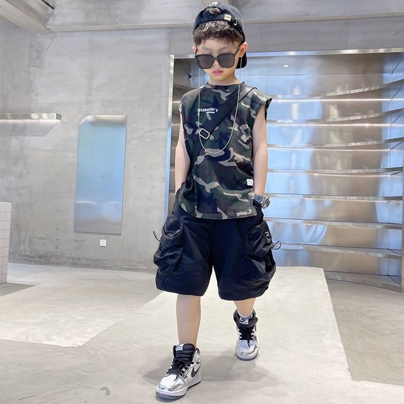 Sleeveless For Boy T-shirt And Shorts Two-piece Set