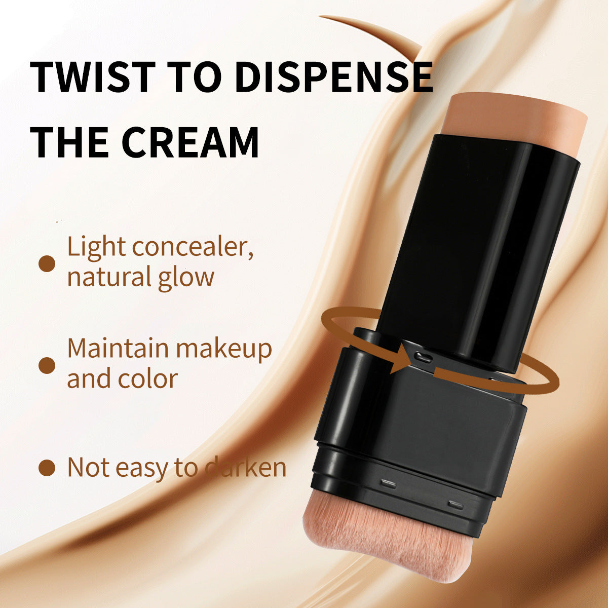Concealer Waterproof Double-ended Makeup Brush 2-in-1 Stick Foundation