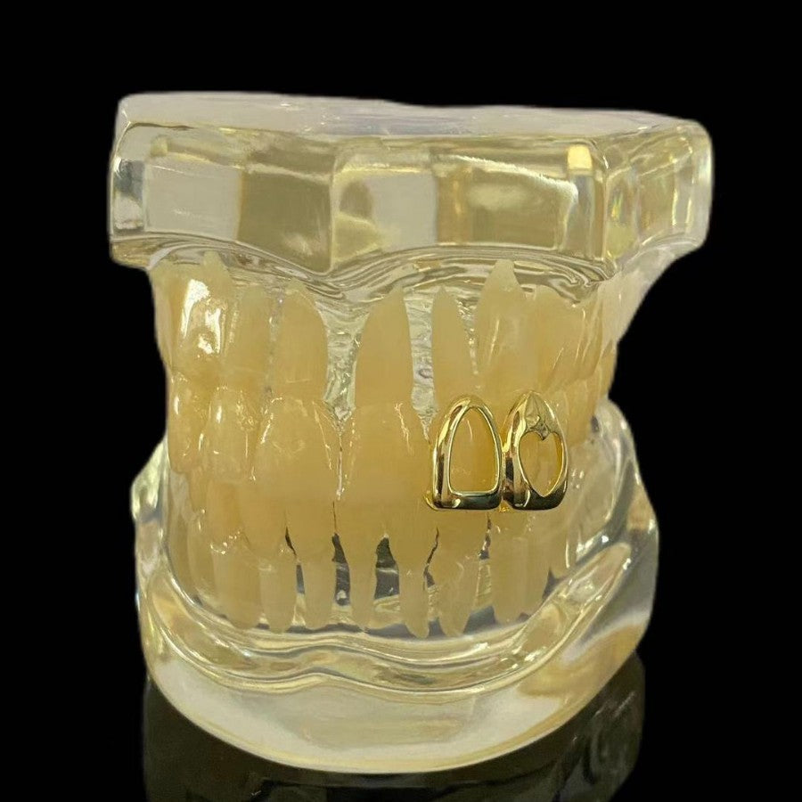 Hollow-out Love Double Fight Tooth Socket Daily Street Dazzling Accessories