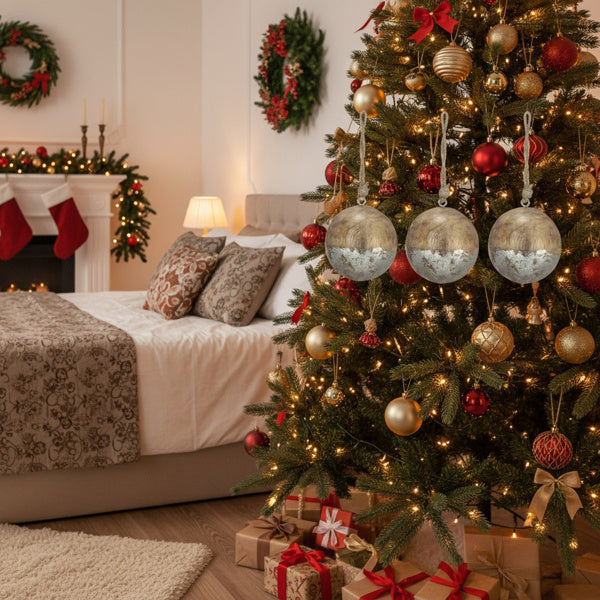 4PCS Set Christmas Hanging Ball Ornaments Wooden Tree Decorations Festive Holiday Party Decor Xmas Tree Accessories FBA Shipment