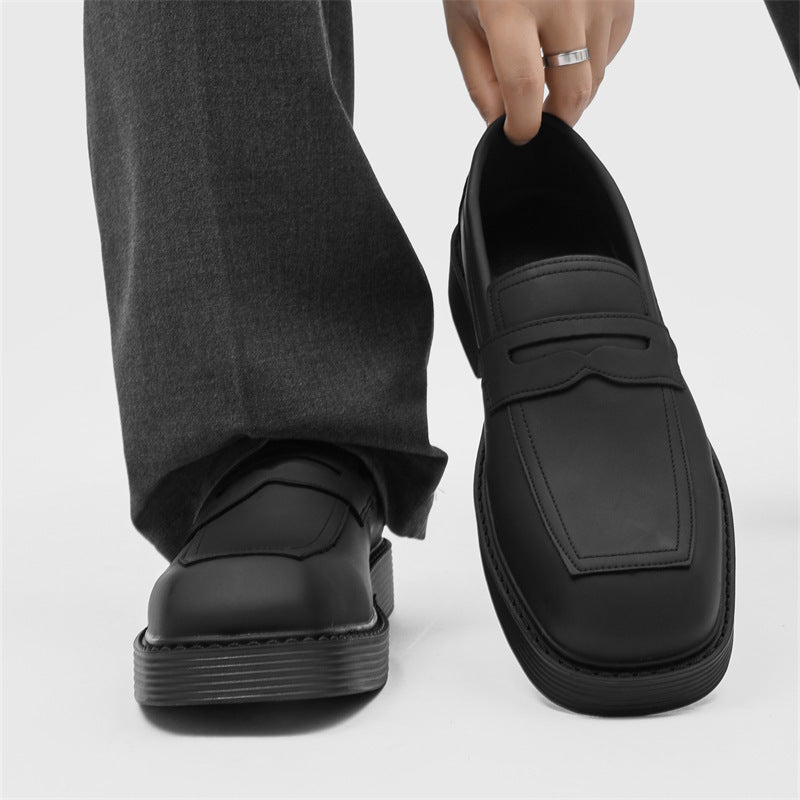 Hong Kong Style Thick-soled British Style Leather Shoes Spring And Autumn Single-layer Shoes