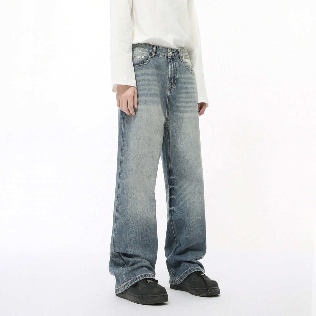 Men's Autumn New Product Loose Straight Washed Jeans
